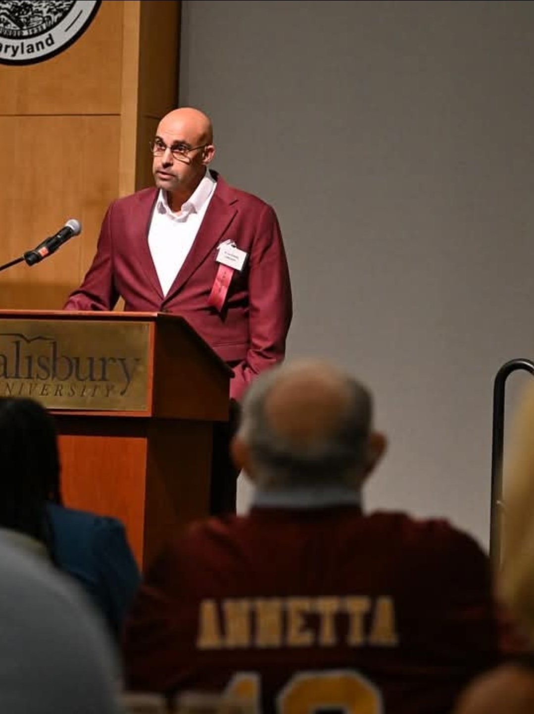 Dr. Len Annetta speaking at Salisbury University